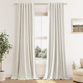 Guken Cream 100% Blackout Cream Linen Curtains 52 Inch Wide by 106 Inch 2 by Guken