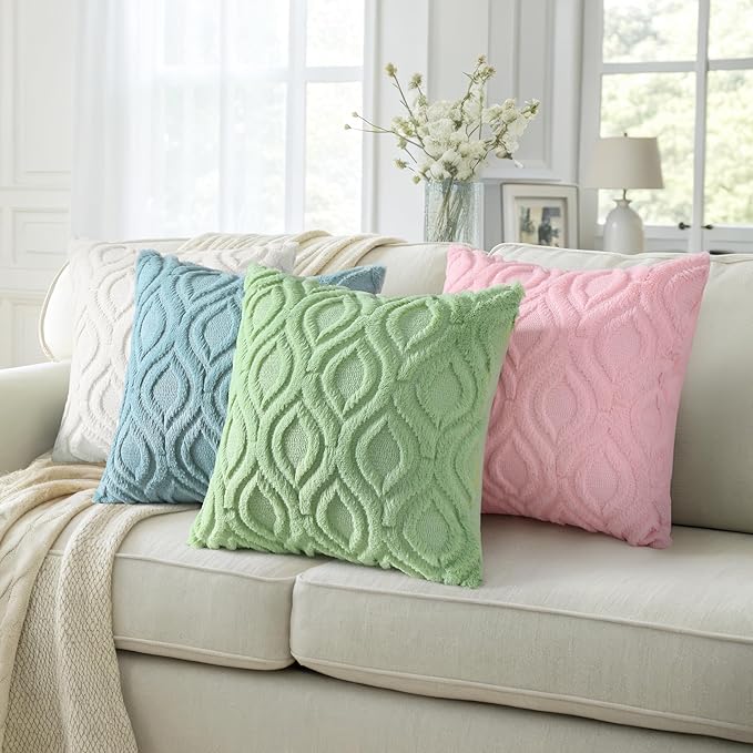 decorUhome Summer Throw Pillow Covers 12x20 Inch Set of 2, Soft Plush Faux Wool - Image 5