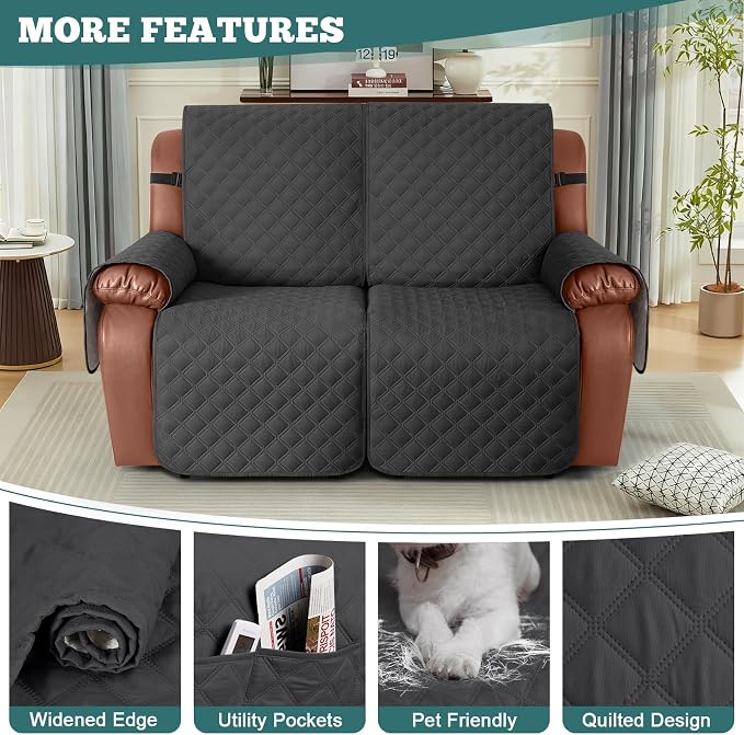 Ruaozz Waterproof Recliner Sofa Covers, 1-Piece Reclining Couch Covers Non-Slip - Image 5