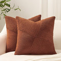Topfinel 22x22 inches Terracotta Euro Pillow Shams Set of 2 Corduroy Decorative by Topfinel