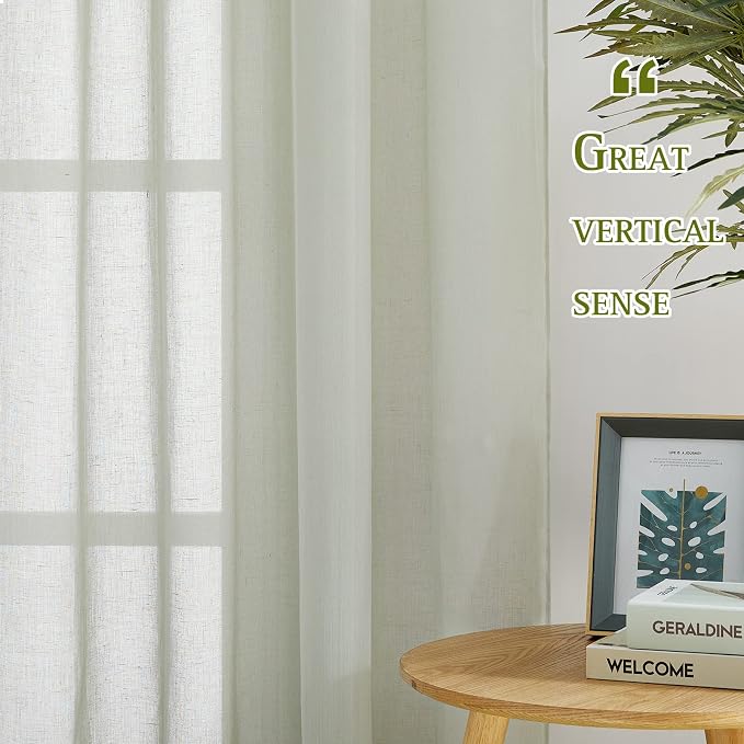 NICETOWN Flax Linen Sheer Curtains - Image 3