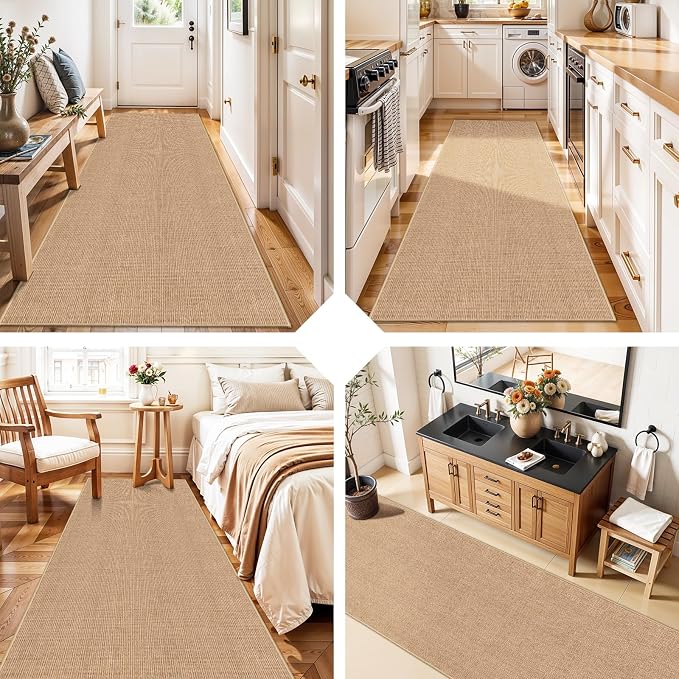 Jute 2x8 Runner Rug for Hallway: Washable Faux Jute Runners Indoor Farmhouse - Image 4