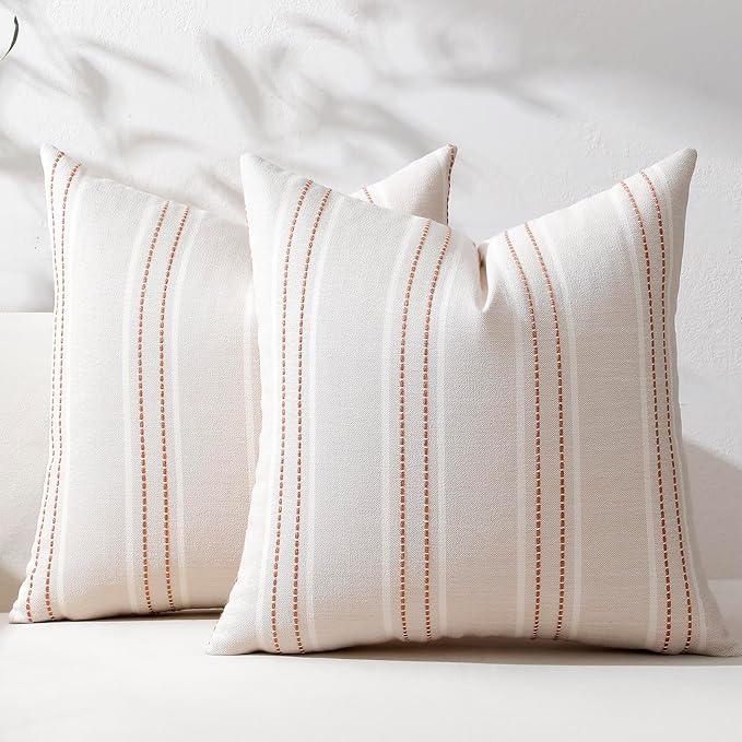 Hckot Throw Pillow Covers 16x16 Set of 2 Camel Pillow Covers Farmhouse by Hckot