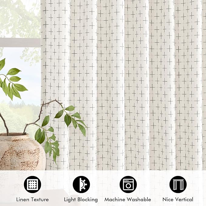 MIULEE Decorative Back Tab Linen Curtains - Image 4