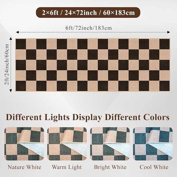2x6 Jute Woven Runner Rug: Non-Slip Backing Diamond Pattern - Image 2