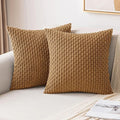 MIULEE Pack of 2 Decorative Throw Pillow Covers 18x18 Inch Soft Boho Striped by MIULEE