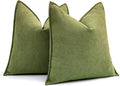 MIULEE Pack of 2 Moss Green Decorative Pillow Covers 22x22 Inch Soft Chenille by MIULEE