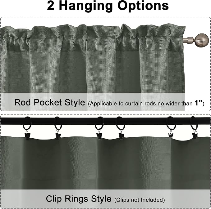 Chyhomenyc Olive Green Curtains 78 Inch Length 2 Panels Set, Faux Linen - Image 6