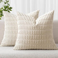 MIULEE Pack of 2 Corduroy Decorative Throw Pillow Covers 12x12 Inch Soft Boho by MIULEE
