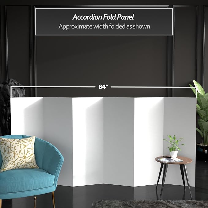 4 ft. Short White Temporary Cardboard Folding Screen - Image 3
