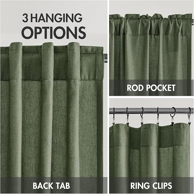 MIULEE Non-See-Through Privacy Linen Curtains 2 Panels, Light Filtering Window - Image 5
