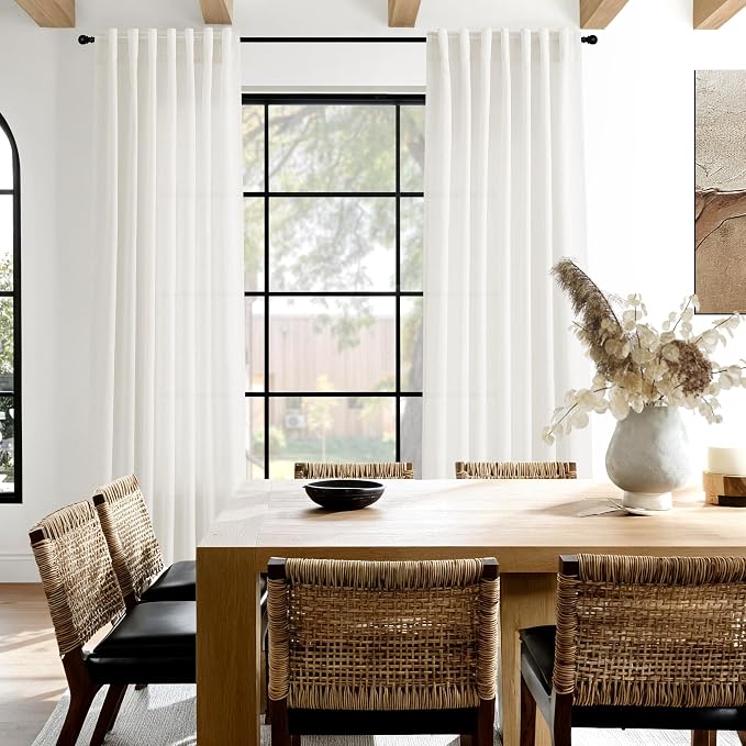 Nanspring Neutral Linen Curtains 90 Inches Long - Image 7