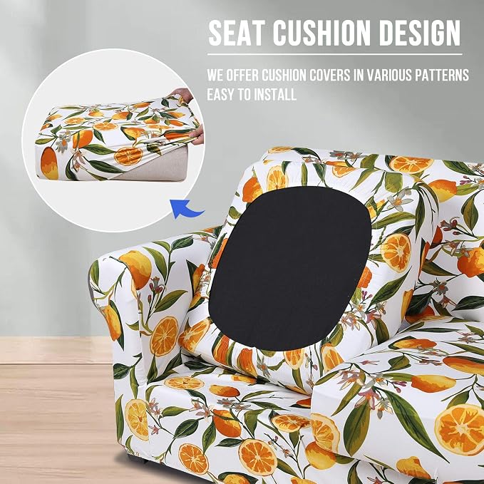 hyha Couch Cover, Floral Pattern, 4 Pieces, Sofa Slipcovers, - Image 2