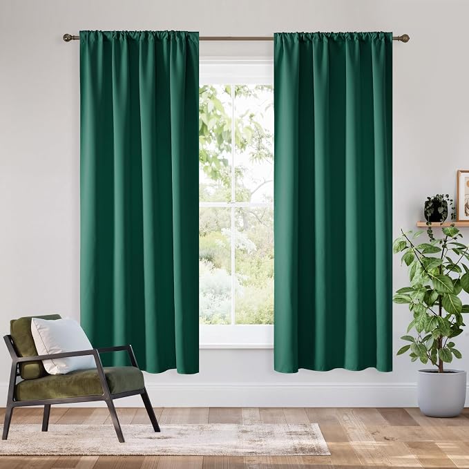 RYB HOME Bedroom Blackout Curtains 72 inches Long, 100% Blackout Thermal by RYBHOME