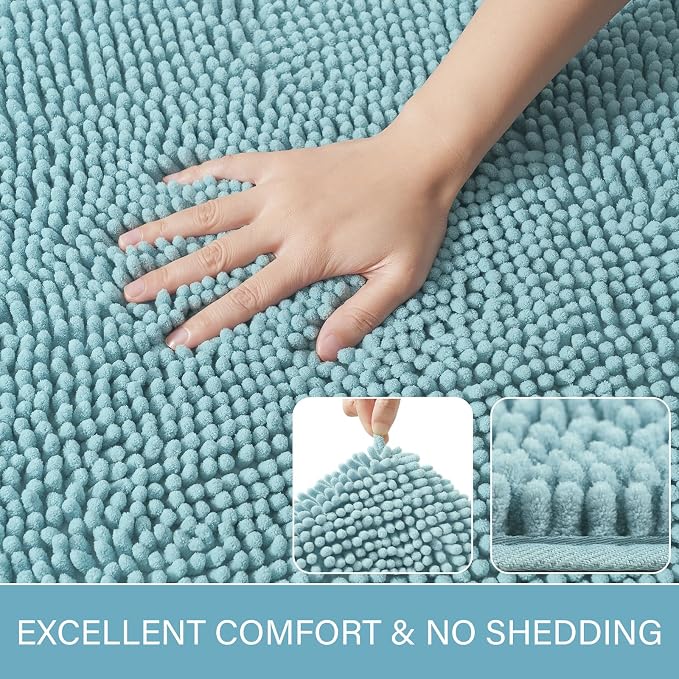 LOCHAS Luxury Bathroom Rug Shaggy Bath Mat 24 x 60 Inch, Washable Non Slip Bath - Image 3