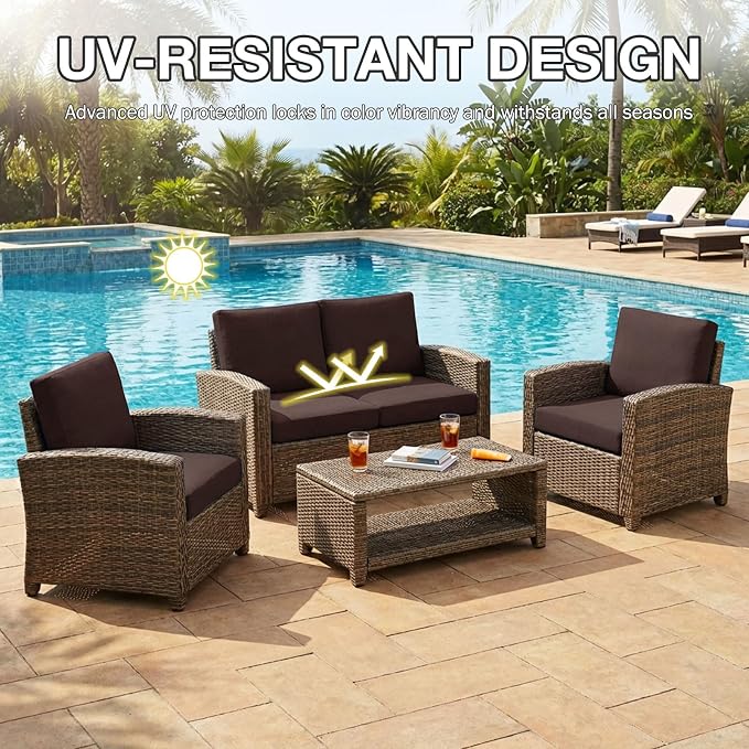 hyha 14Pcs Patio Cushion Covers, Stretch Outdoor Couch Cushion Covers - Image 6