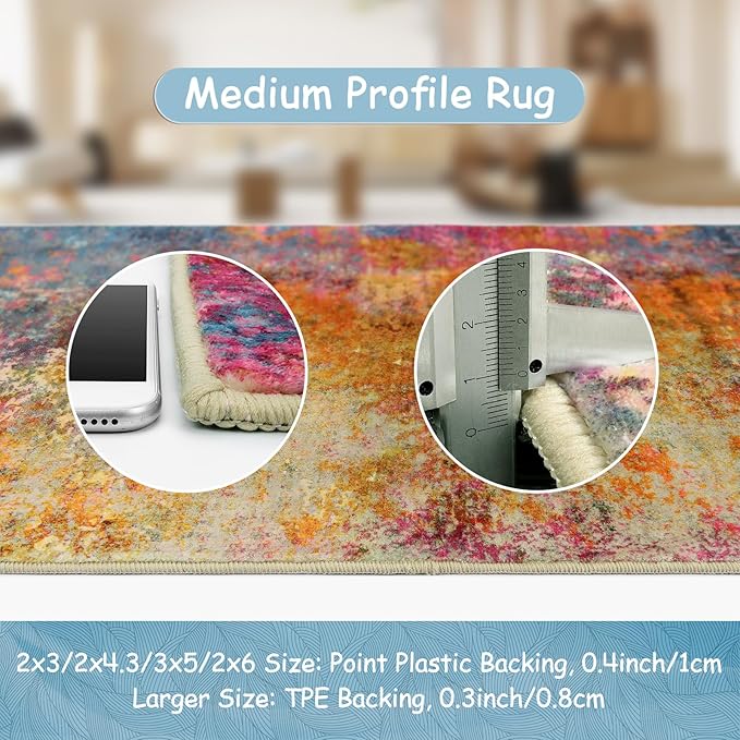 Lahome Modern Abstract Washable 5x7 Area Rugs - Image 5