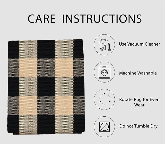 IOHOUZE Buffalo Plaid Checkered Rug 2x3 Ft Front Door Mats, Washable Area Rugs - Image 5