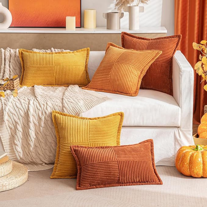 MIULEE Burnt Orange Decorative Lumbar Throw Pillow Covers - Image 8