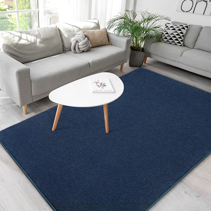 Soft Rugs for Living Room 4x6 Navy Blue, Minimalist Area Rug for Bedroom - Image 7
