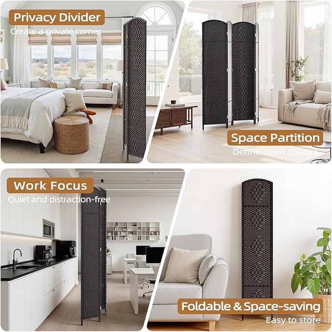 HALLYBEE Room Divider for Space Separation, Room Dividers and Folding Privacy - Image 7