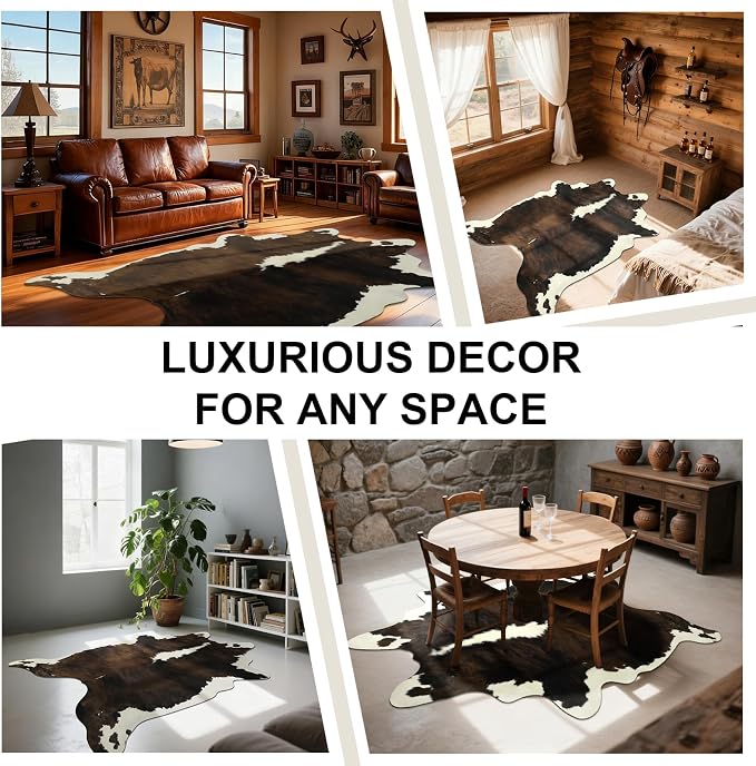 BENRON Premium Cowhide Rug, Faux Cow Hide Rugs - Image 3