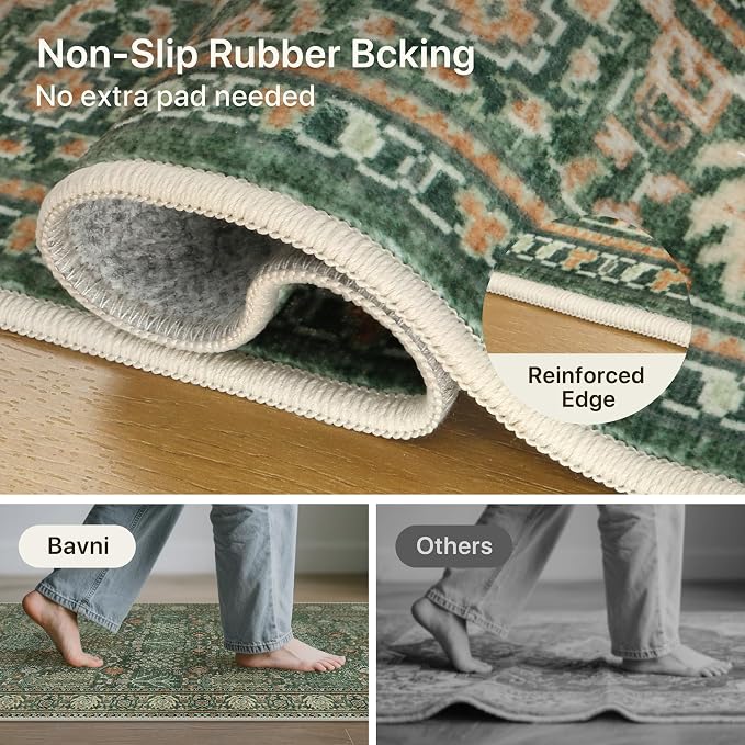 Bavni 2'6''x6 Rug Runners for Hallways, Washable Runner Rug Non Slip, Vintage - Image 5