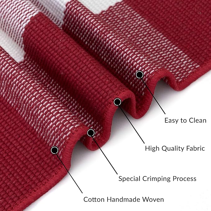 IOHOUZE Christmas Buffalo Plaid Rug 2x3 Ft Outdoor Indoor Doormat Red White - Image 7