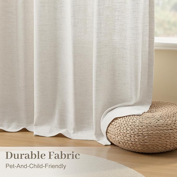 Extra Wide Pinch Pleated Linen Curtains - Image 5