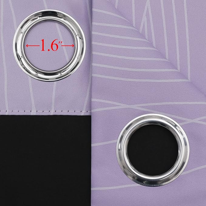 Estelar Textiler Lilac and Greyish White Blackout Curtains 54 Inch Length - Image 7