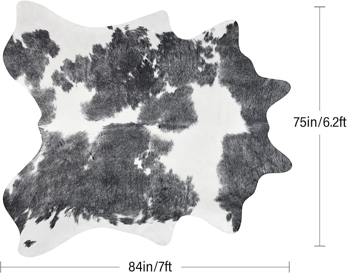 Easycozy Faux Cowhide Cow Print Rug: 6.2 x 7 Western Decor Faux Cowhide - Image 2