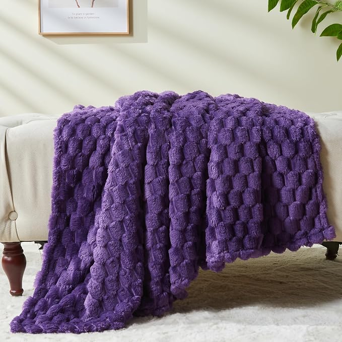 NEWCOSPLAY Super Soft Twin Blanket Purple Premium Silky Flannel Fleece 3D - Image 6