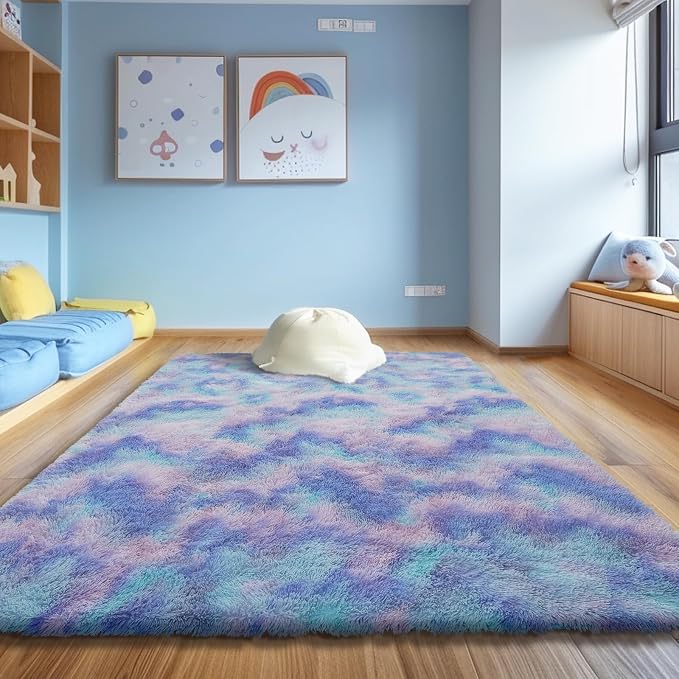 Shag Area Rug for Bedroom 5x8, Fluffy Area Rugs for Living Room, Soft Fuzzy Rug by yulidayang