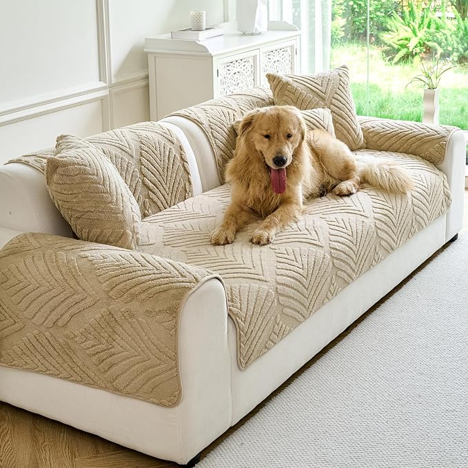 Sectional Couch Cover, Non-Slip Sofa Cover Plush Warm, Funny Fuzzy Pet Couch - Image 6