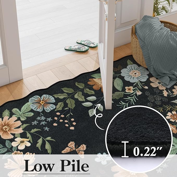 Lahome Floral Washable Rugs for Bedroom, 4X6 Living Room Rug Ultra-Thin - Image 5