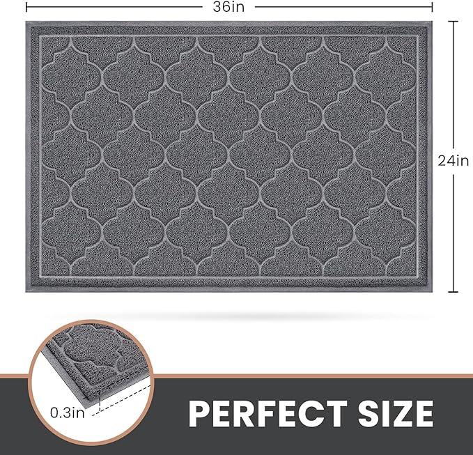 LuxStep Door Mat Large 24x36 Inch Indoor Outdoor Doormat, Non-Slip Low-Profile - Image 2