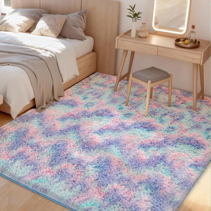 Litanika 5x8 Fluffy Shag Faux Fur Area Rug - Image 2