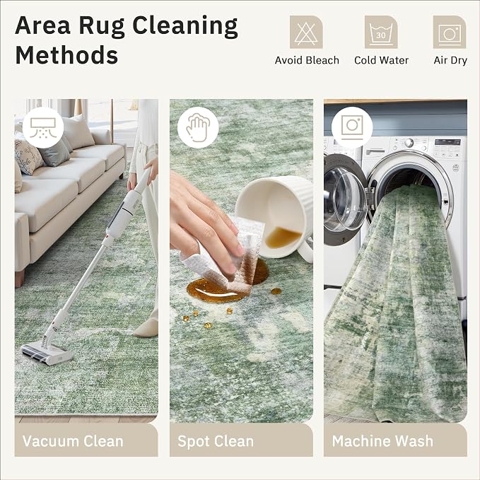 Washable Area Rug 8x12, Large Soft Rugs - Image 9