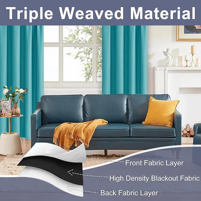 JIUZHEN Blackout Curtains for Bedroom - Image 6