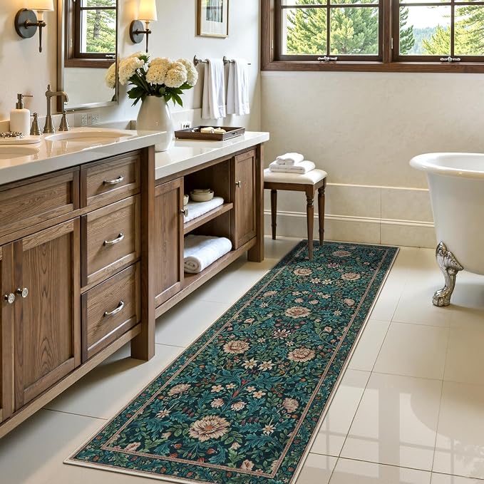 LIVEBOX Washable Floral Hallway Runner Rug 2x6 Non Slip, Boho Kitchen Runner 6ft - Image 8