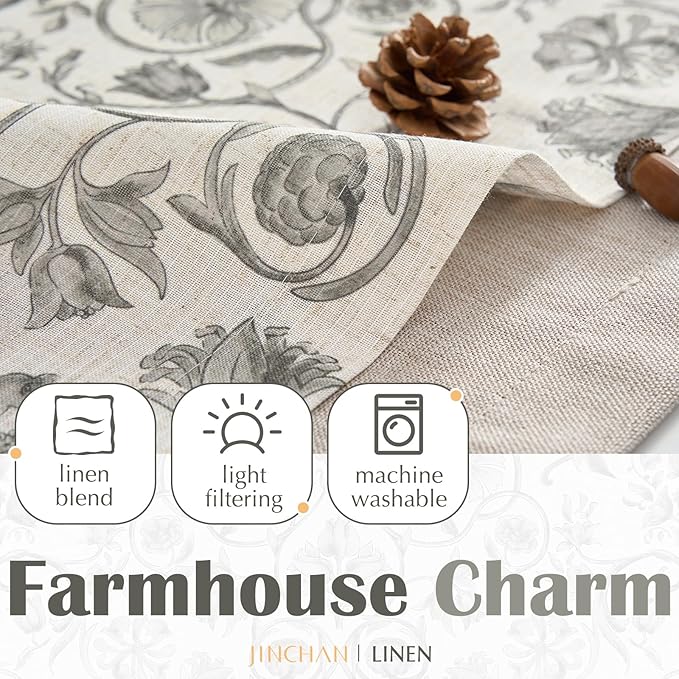 jinchan Linen Valance Kitchen Curtain - Image 6