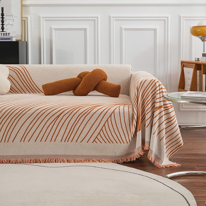 VClife Couch Cover Soft Chenille Sofa Cover Modern Minimalist Creamy Beige by VCLIFE