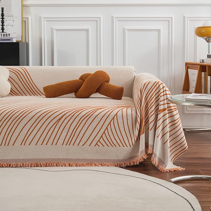 VClife Couch Cover Soft Chenille Sofa Cover Modern Minimalist Creamy Beige by VCLIFE