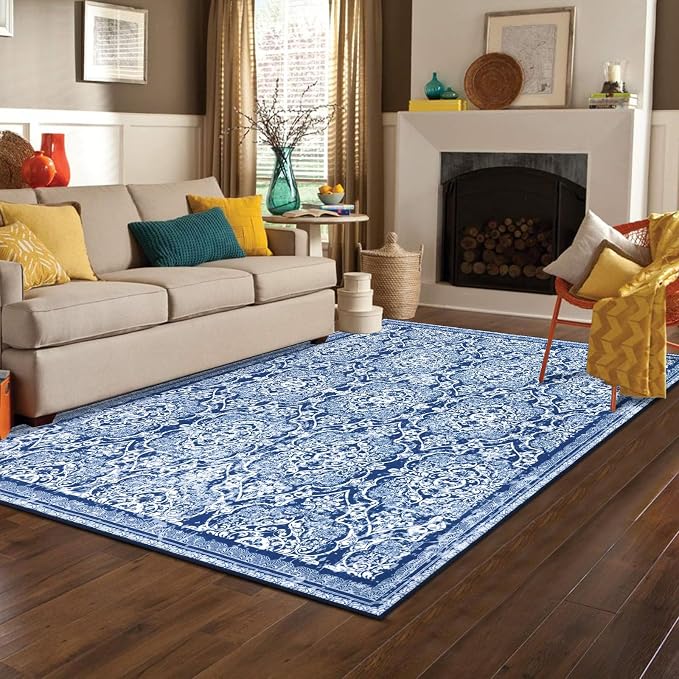 Vaukki Living Room Rug, Vintage Shaggy Soft Laundry Rug, Non Slip Kitchen Area - Image 6