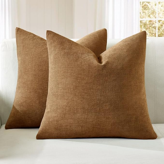 MIULEE Bronze Couch Pillow Covers 20x20 Inch by MIULEE