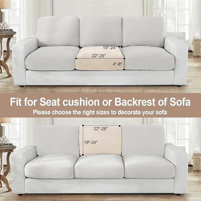 NAISI Couch Cushion Covers 1 Piece Velvet Stretch Sofa Seat Covers or Backrest - Image 4