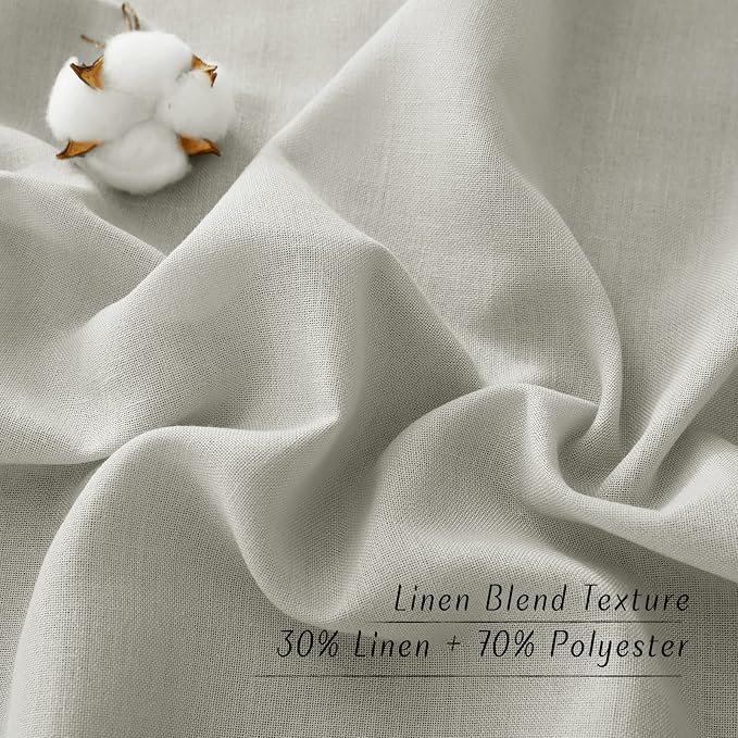 NICETOWN Linen Flax Semi Sheer Curtains 94" Length, Grommet Window Treatments - Image 4