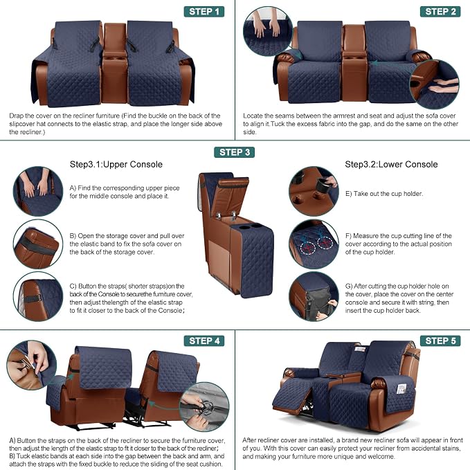 Ruaozz Waterproof Loveseat Recliner Cover - Image 7