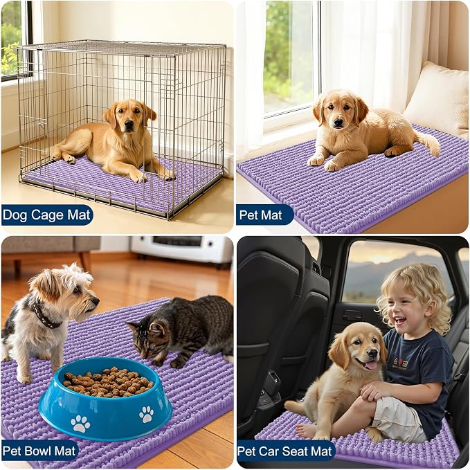 OLANLY Dog Door Mat for Muddy Paws 59x20, Ultra Absorbent Chenille Mud Doormat - Image 7