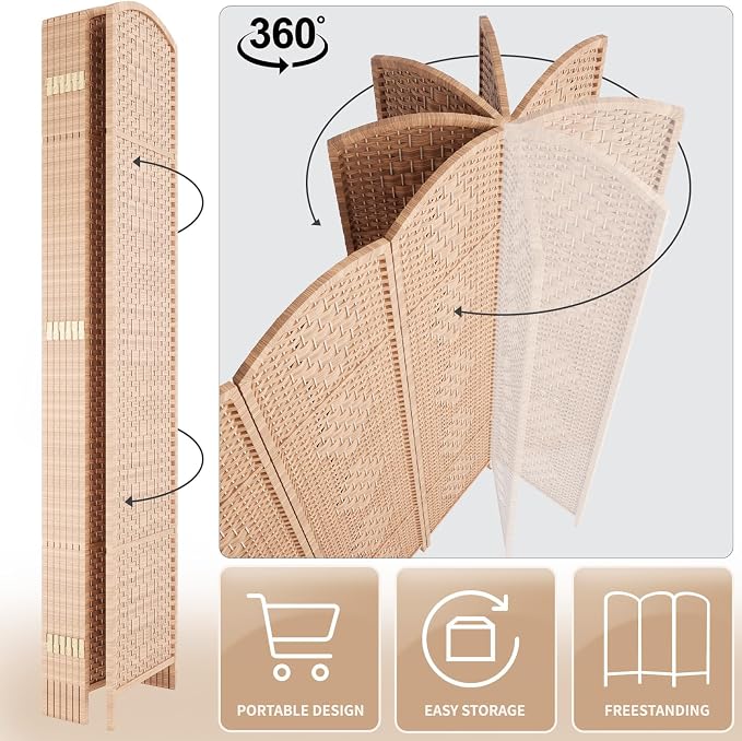 Rose Home Fashion 6 ft Tall Room Divider, Room Dividers and Folding Privacy - Image 5